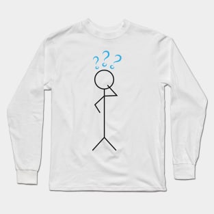 Stick figure with question marks Long Sleeve T-Shirt